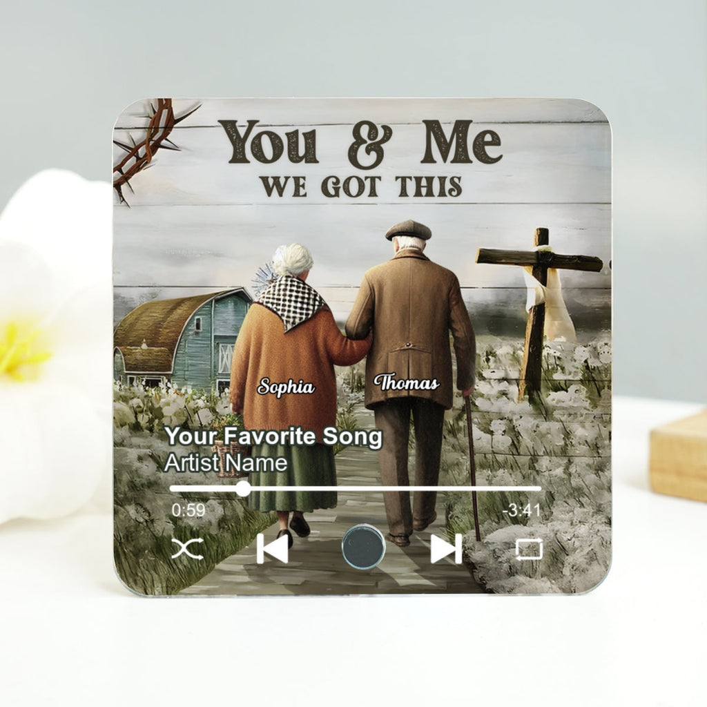 God Knew My Heart Needed You Old Couple Personalized Music Fridge Magnet, Anniversary  Gift For Him, For Her