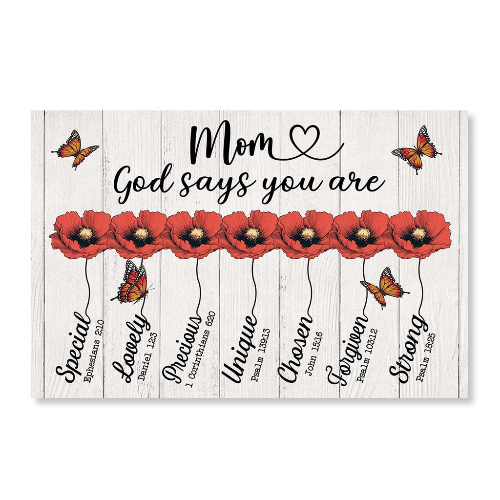 God Says You Are Gift For Mom Grandma Personalized Horizontal Poster